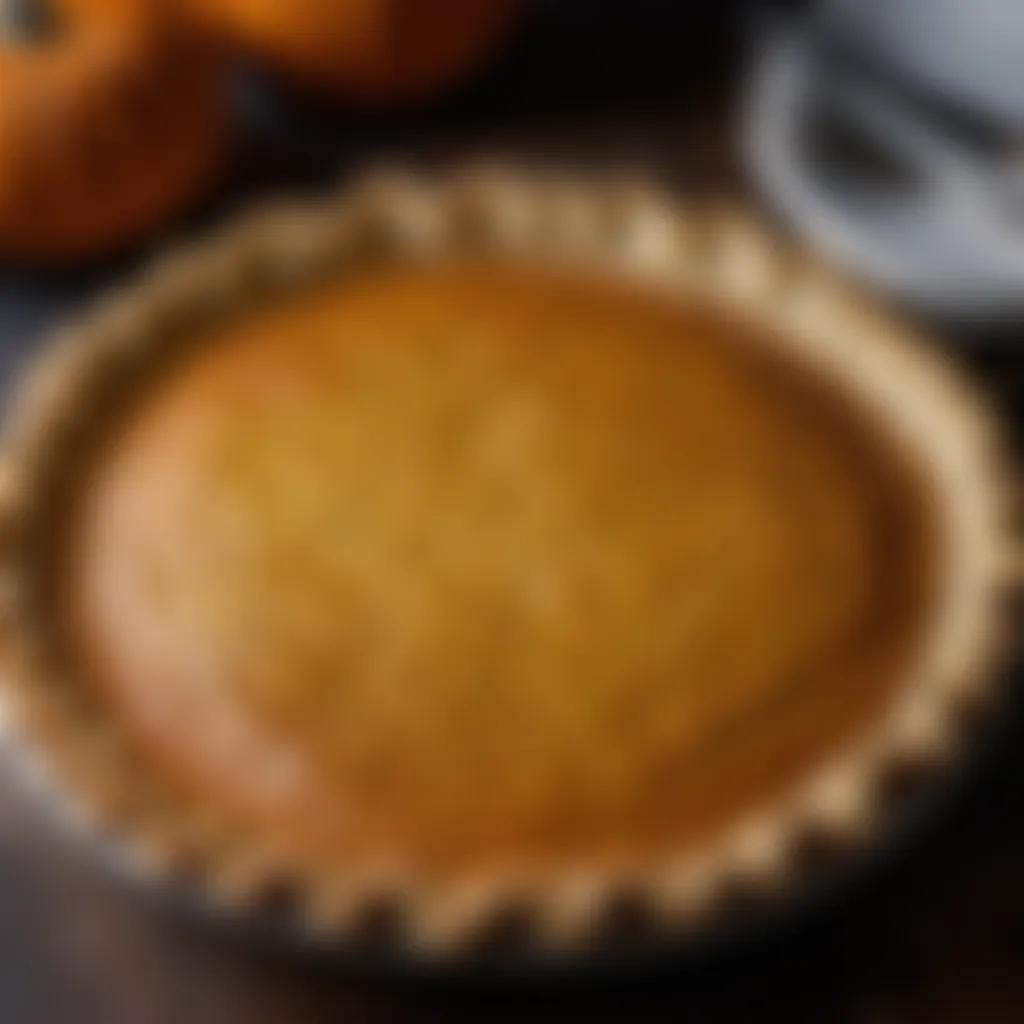 Artisanal pumpkin pie crust being delicately crimped