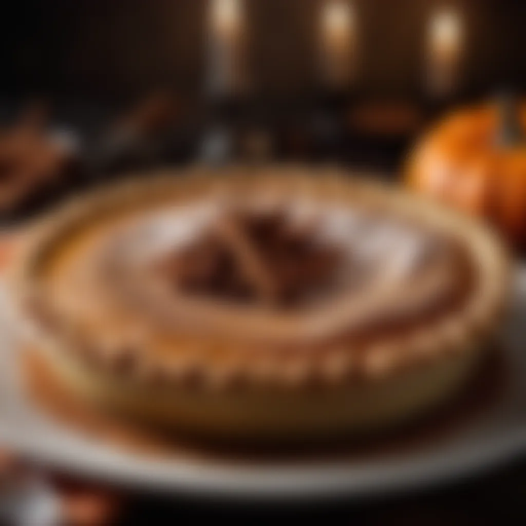 Cinnamon Sprinkle on Freshly Baked Pie Sprinkling of cinnamon over a freshly baked pumpkin pie