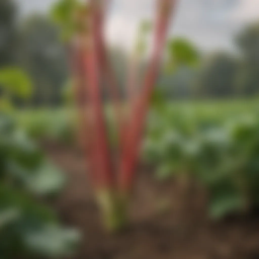 Vibrant Rhubarb Stalks