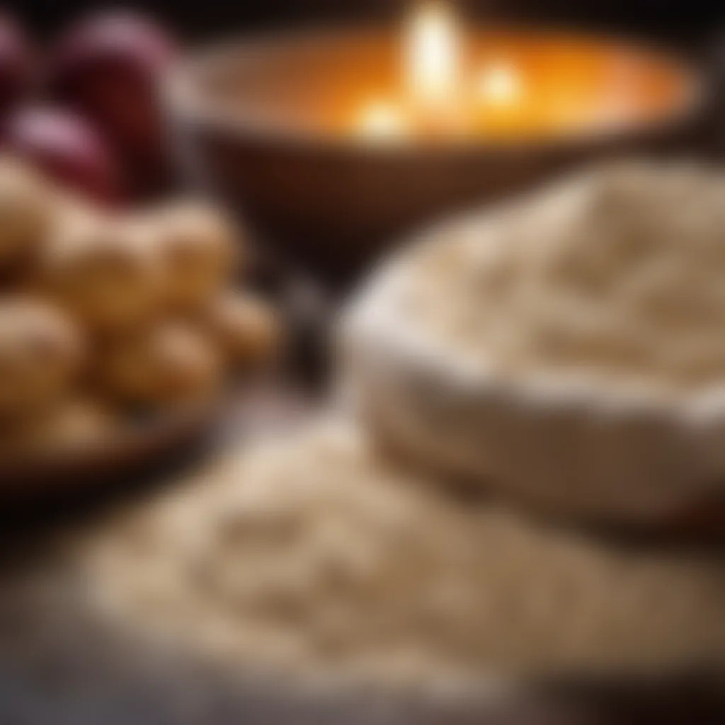 Freshly ground flour for roti bread