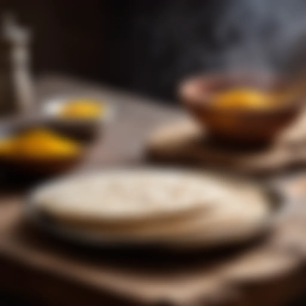 Traditional cooking utensils for roti bread