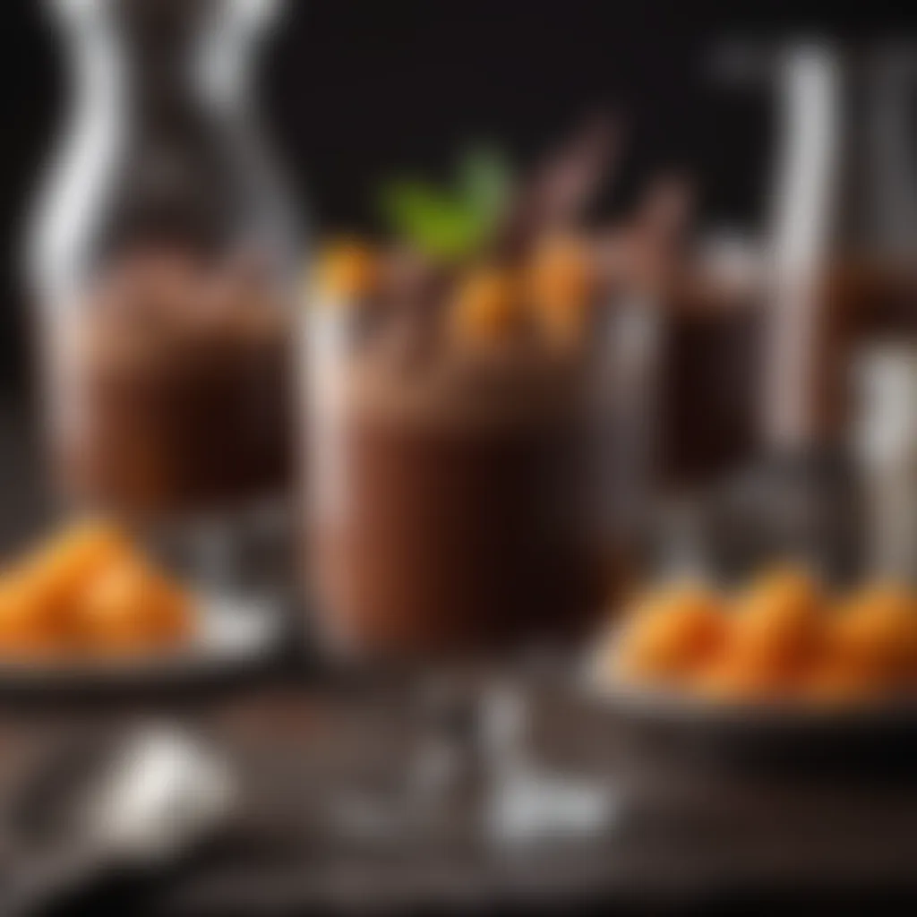 Rich and velvety chocolate mousse in elegant glassware