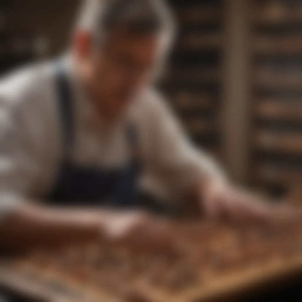 Craftsman delicately carving abacus beads