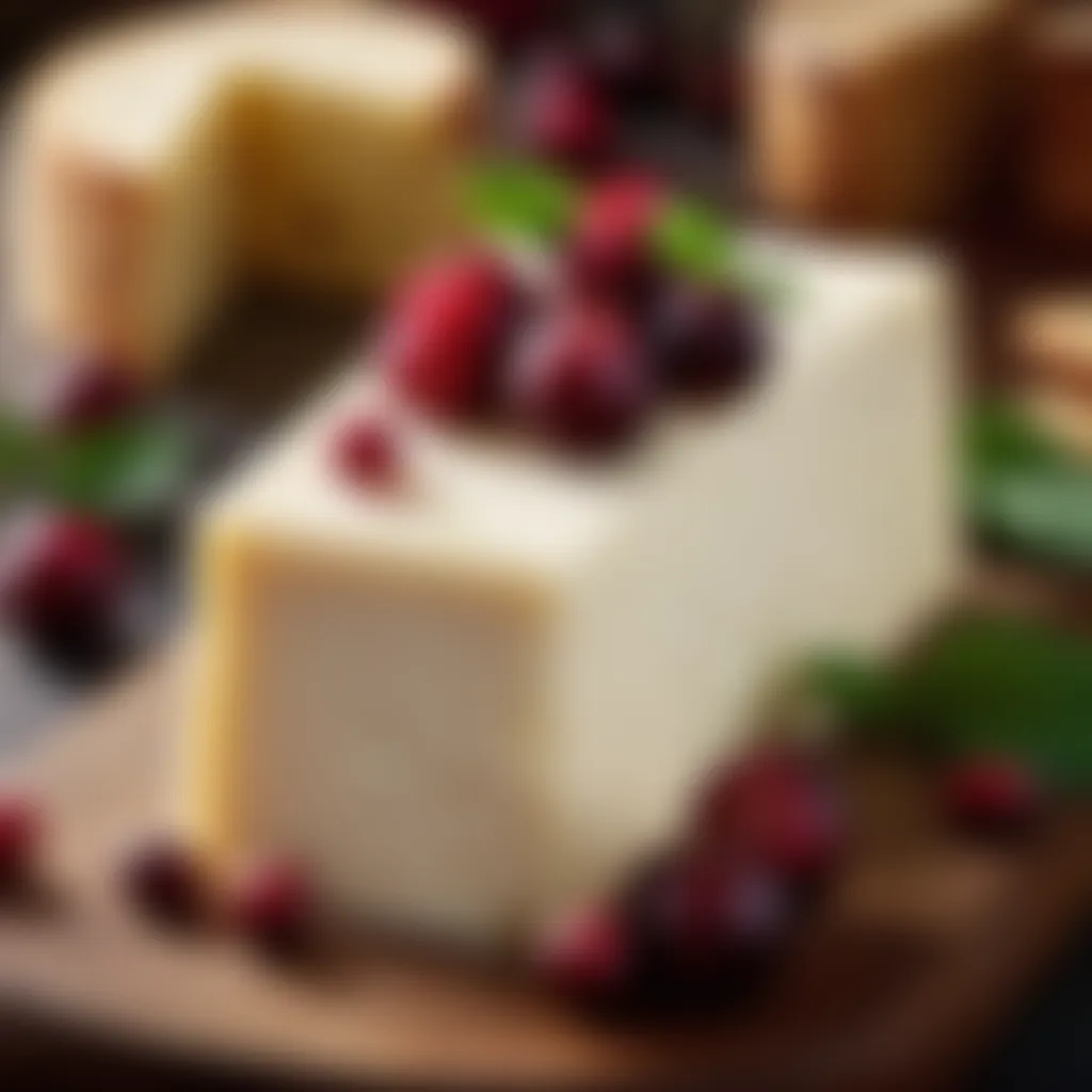 Elegant Cranberry Accents on Creamy Wensleydale Cranberry Garnish on Wensleydale Cheese