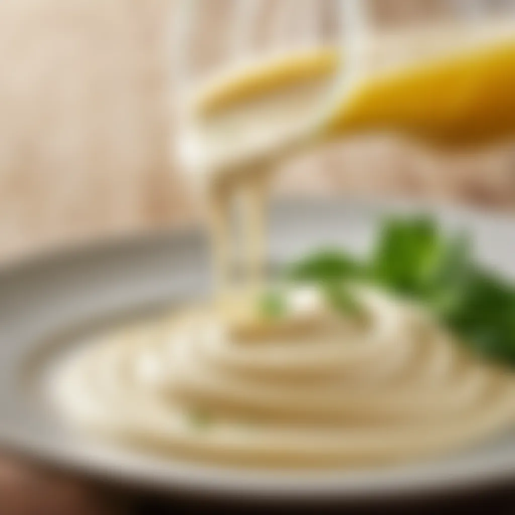 Creamy alioli sauce ready to be served