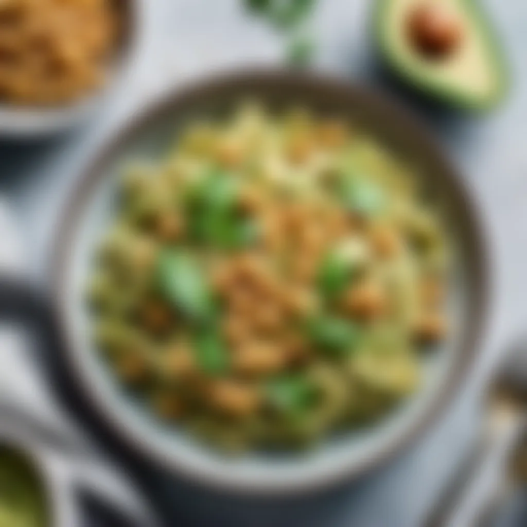 Creamy Avocado and Chickpea Pasta