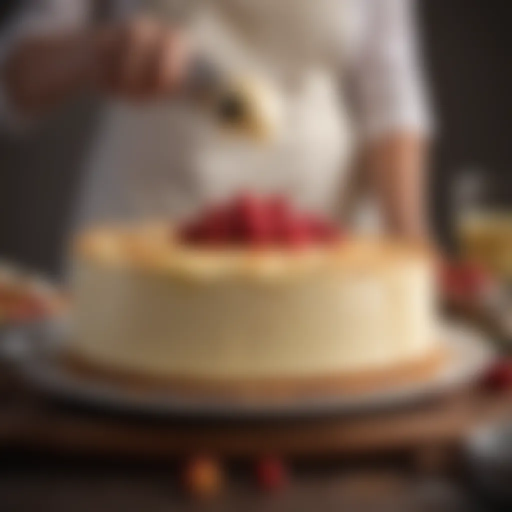 Deliciously creamy cheesecake batter being prepared