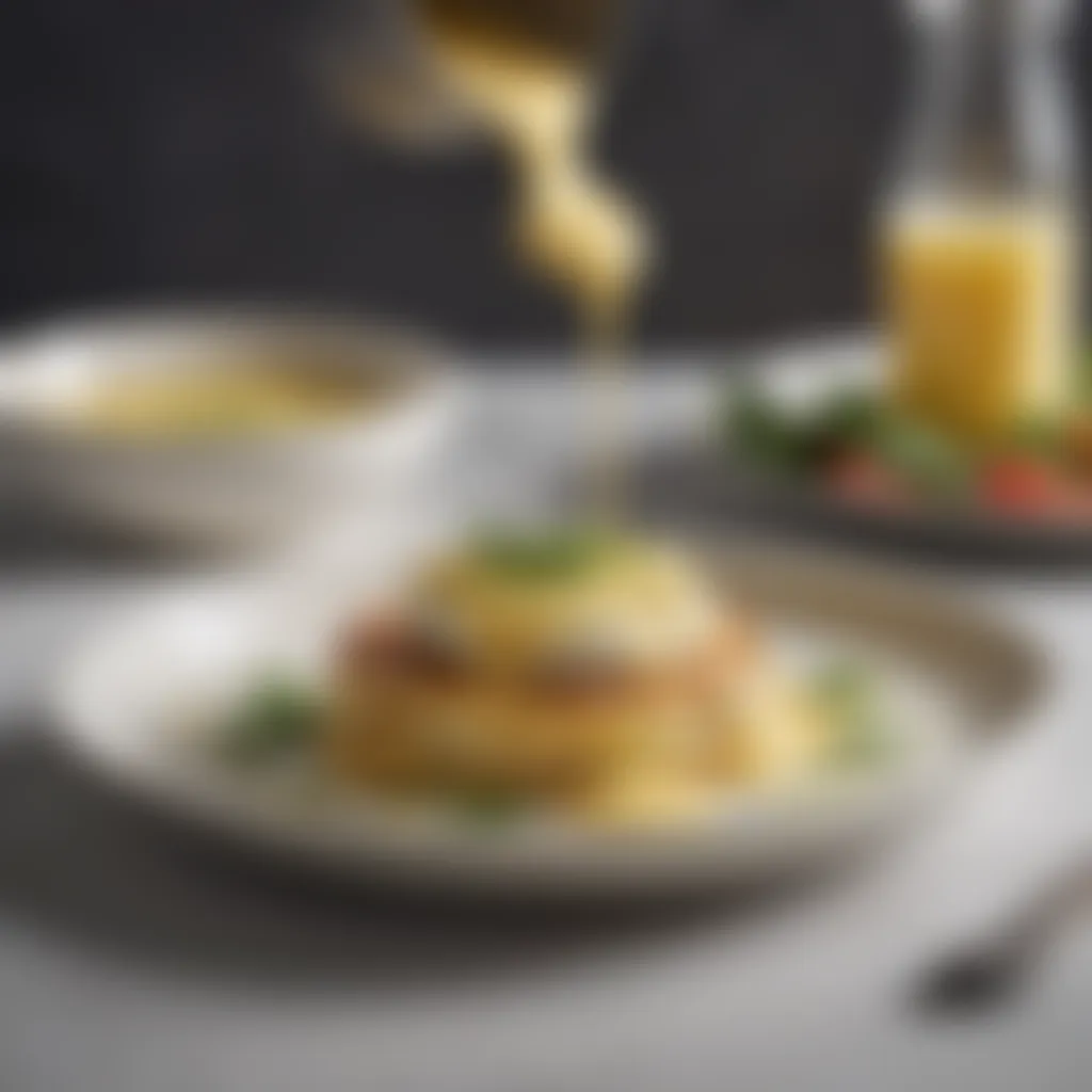 Creamy richness of the hollandaise sauce drizzle