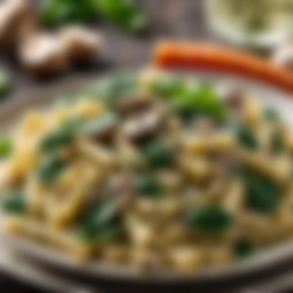 Creamy Spinach and Mushroom Pasta