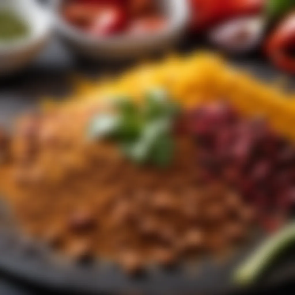 Close-up of fajita spice mix ingredients