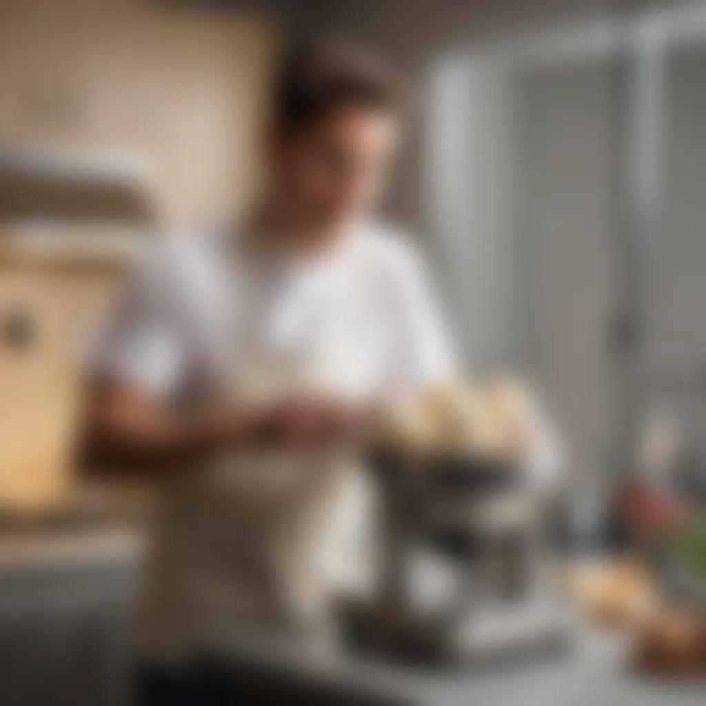 Artisan ice cream maker in a kitchen setting