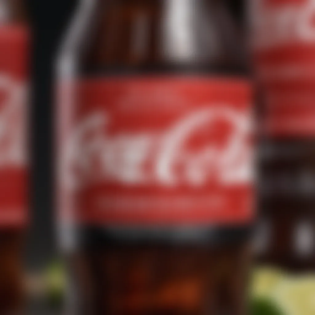 Close-up of a custom Coke label featuring creative typography and imagery