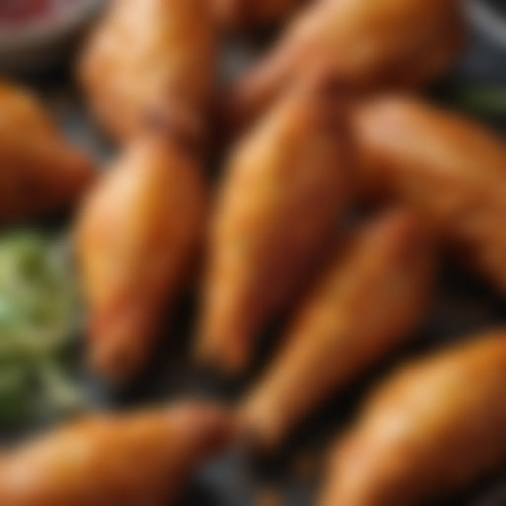 Succulent Crispy Chicken Wings Succulent chicken wings coated in a crispy golden perfection