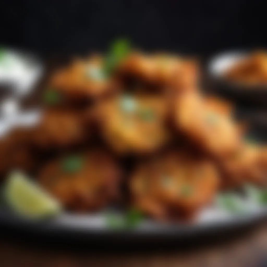 Crispy onion bhajis Crispy onion bhajis