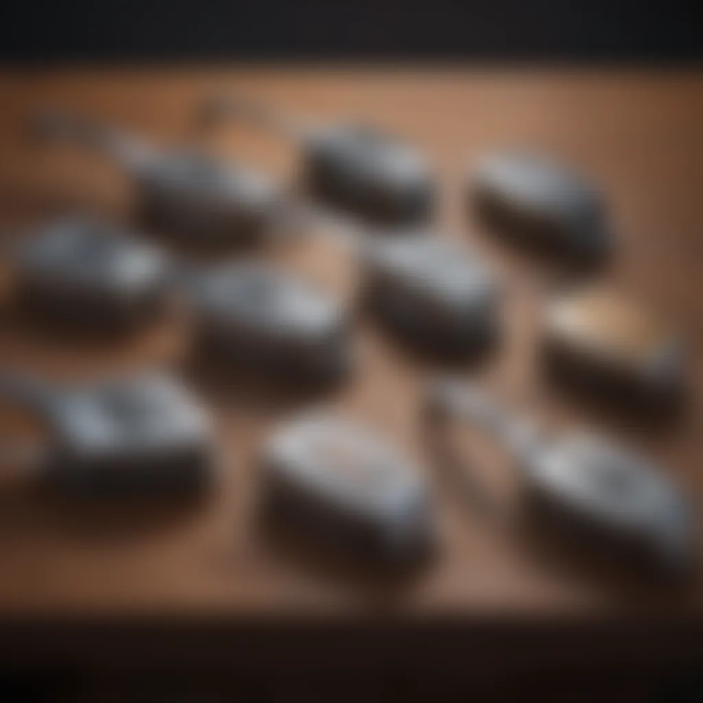 Different types of irons displayed on a table for comparison.