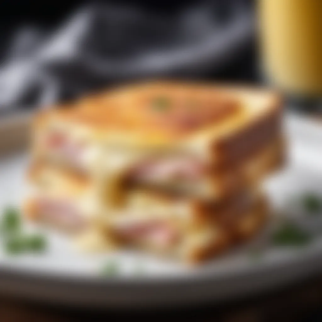 Close-up of a Croque Monsieur