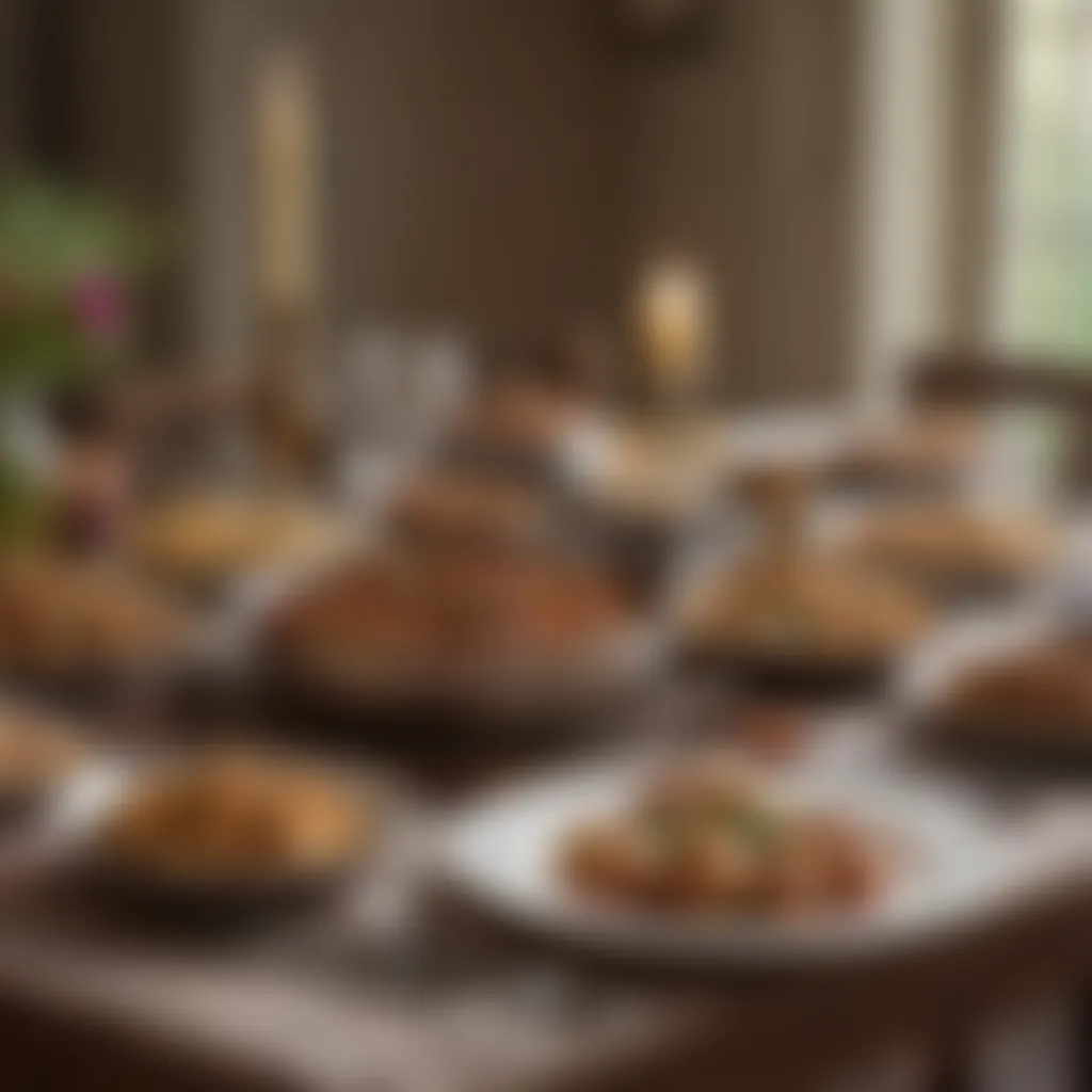 A beautifully arranged table for Iftar featuring traditional dishes.