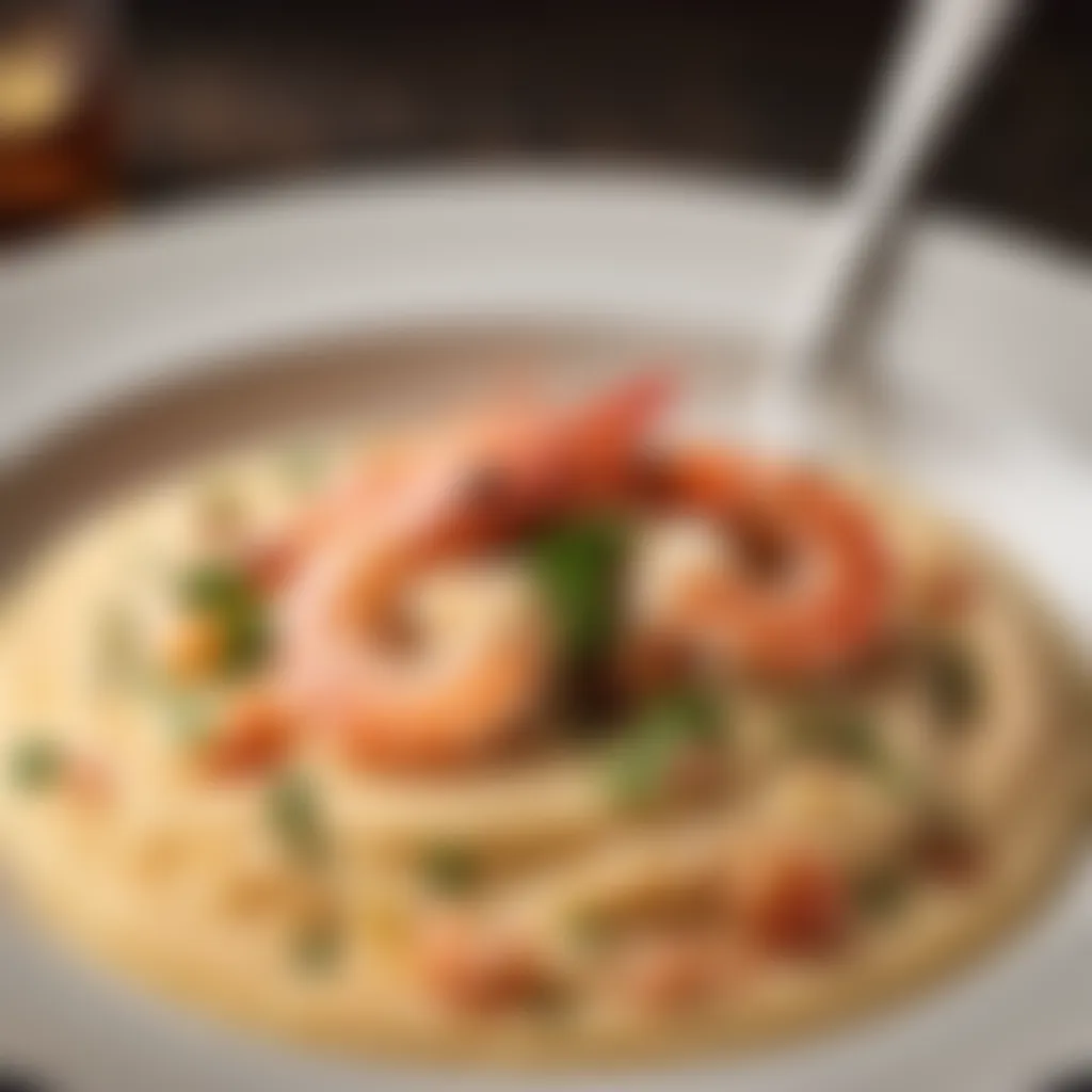 Luxurious dining experience with shrimp and grits