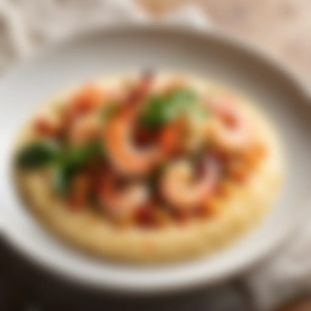 Gourmet shrimp with savory grits