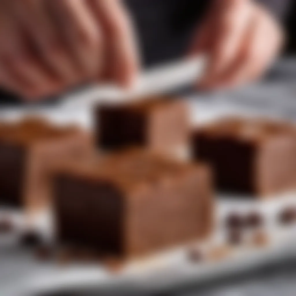 Cutting Fantasy Fudge into squares