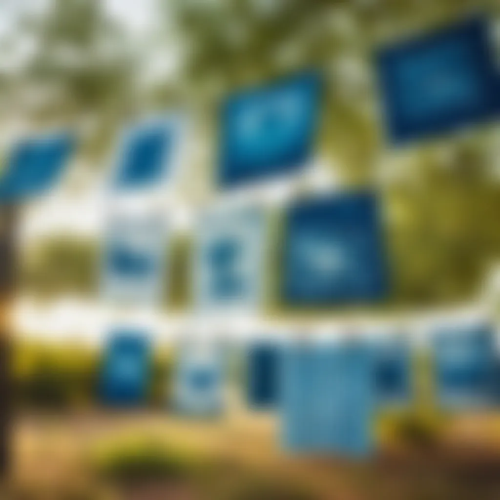 Cyanotype Prints Hanging on Clothesline