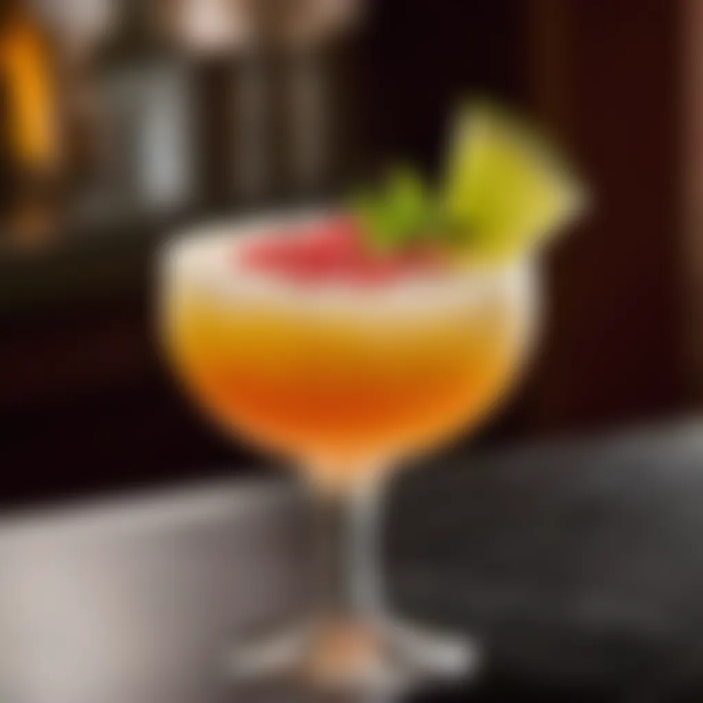 Garnished Daiquiri in a Cocktail Glass Garnished daiquiri in a cocktail glass