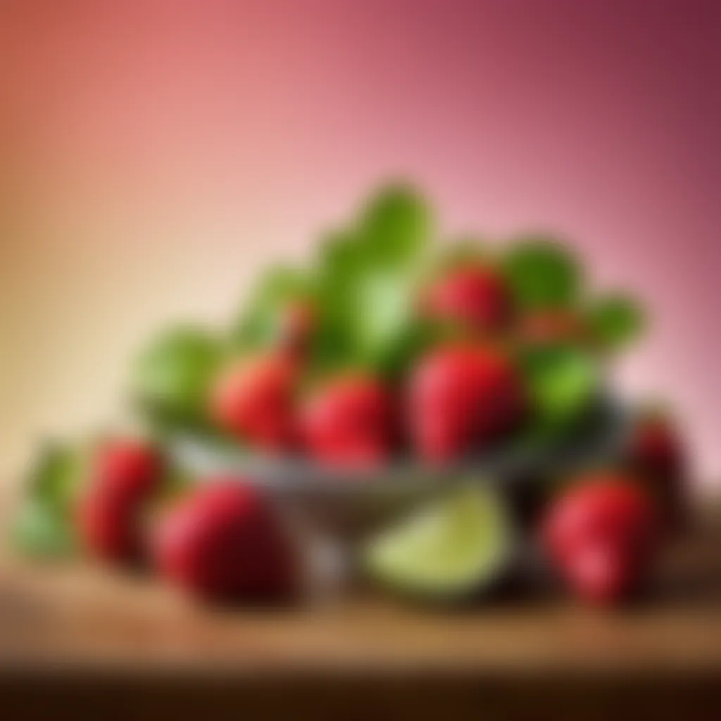 Fresh Strawberries and Limes Fresh strawberries and limes