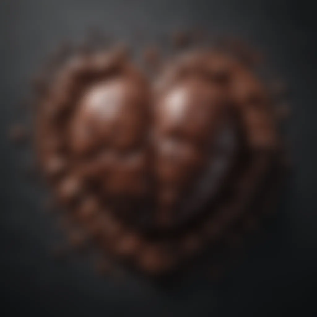 Illustration of a heart and brain symbolizing the health benefits of dark chocolate