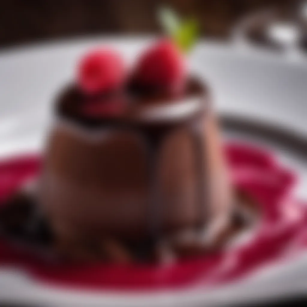 Dark Chocolate Mousse with Raspberry Coulis