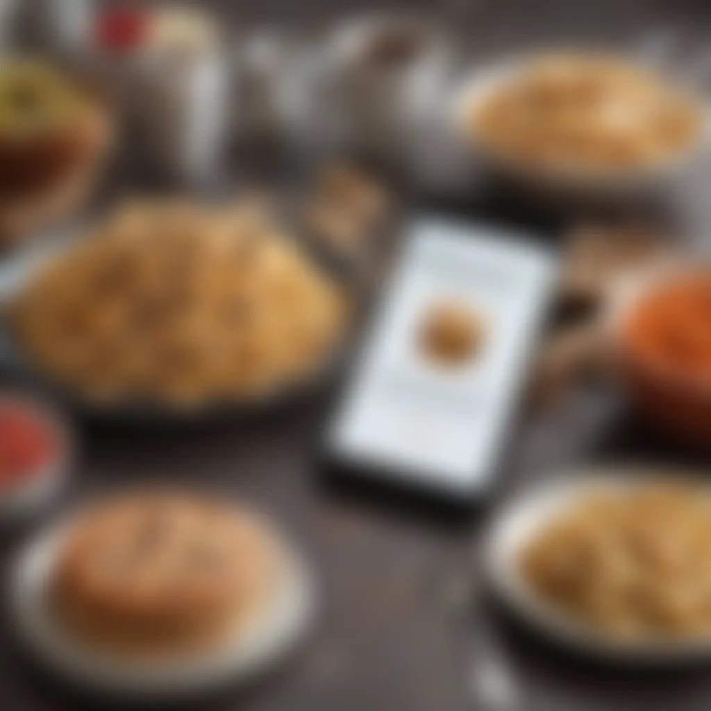 A conceptual illustration highlighting data privacy concerns related to food apps.