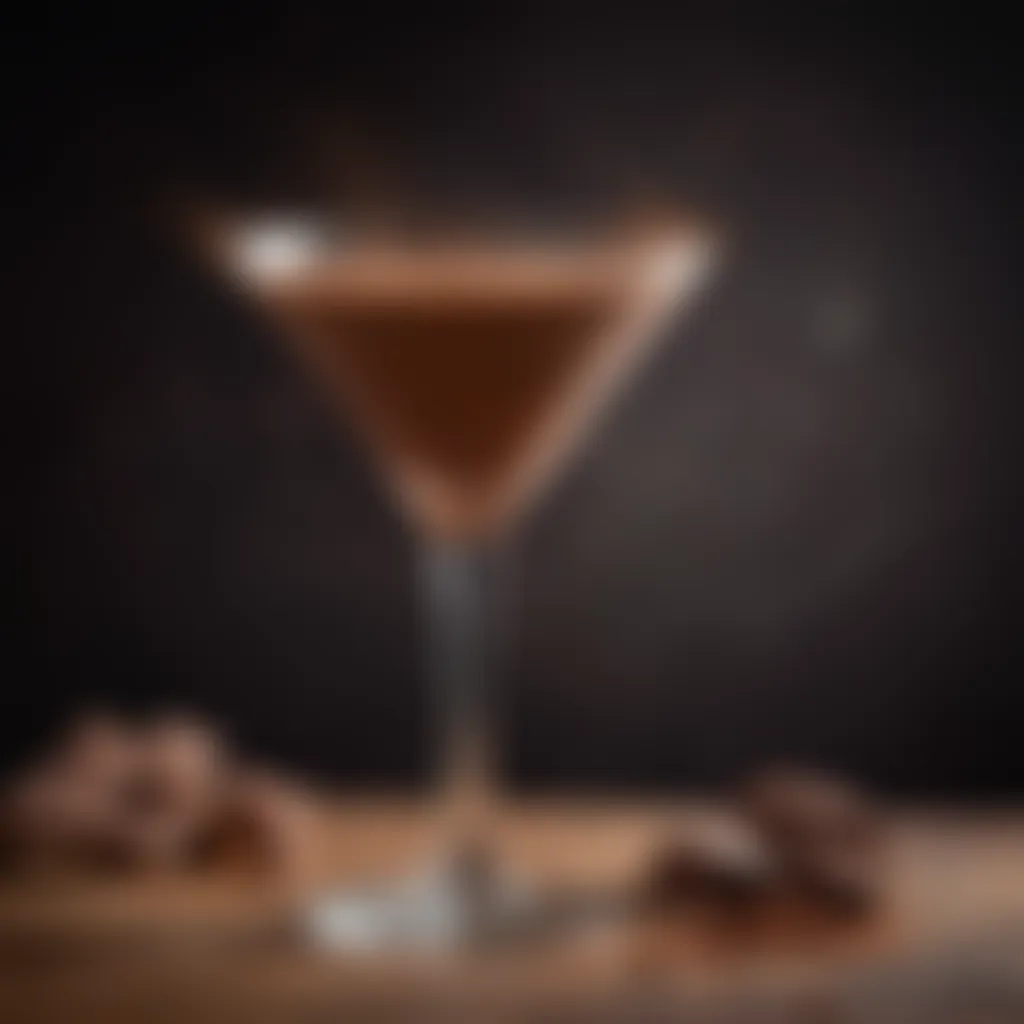 Chocolate Martini Elegance Elegant Chocolate Martini garnished with cocoa powder