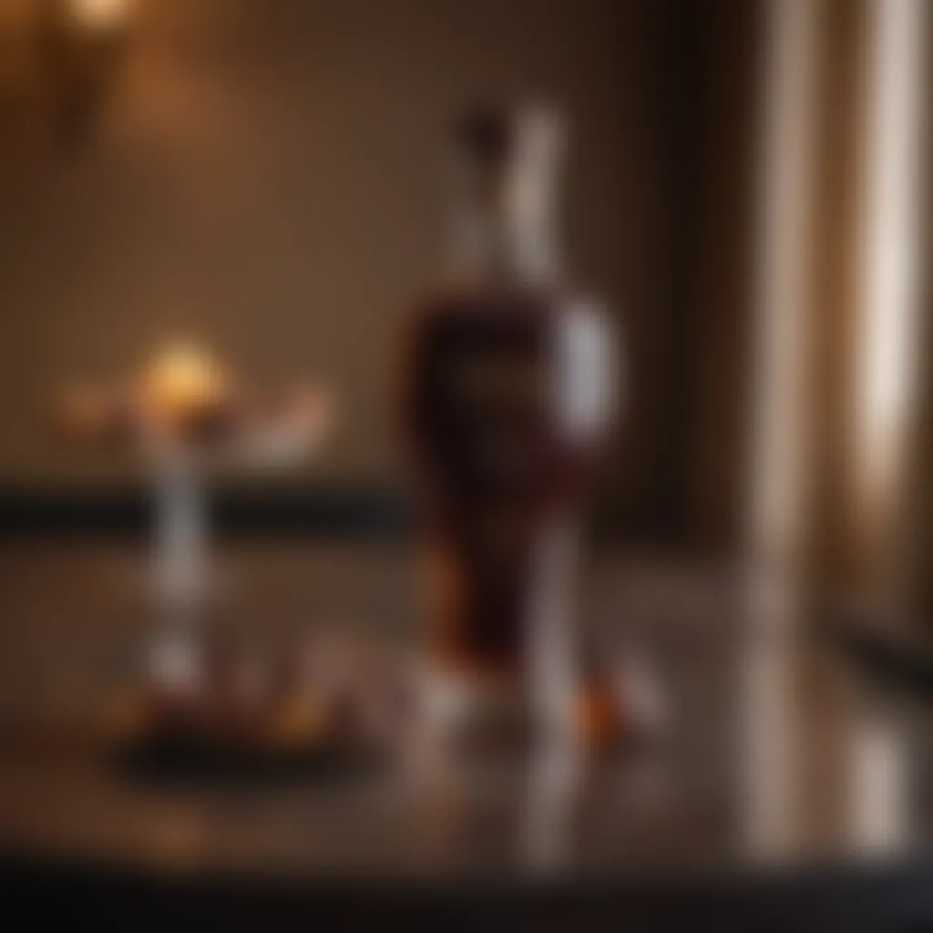 Godiva Liqueur Showcase High-quality Godiva chocolate liqueur bottle on a luxurious table