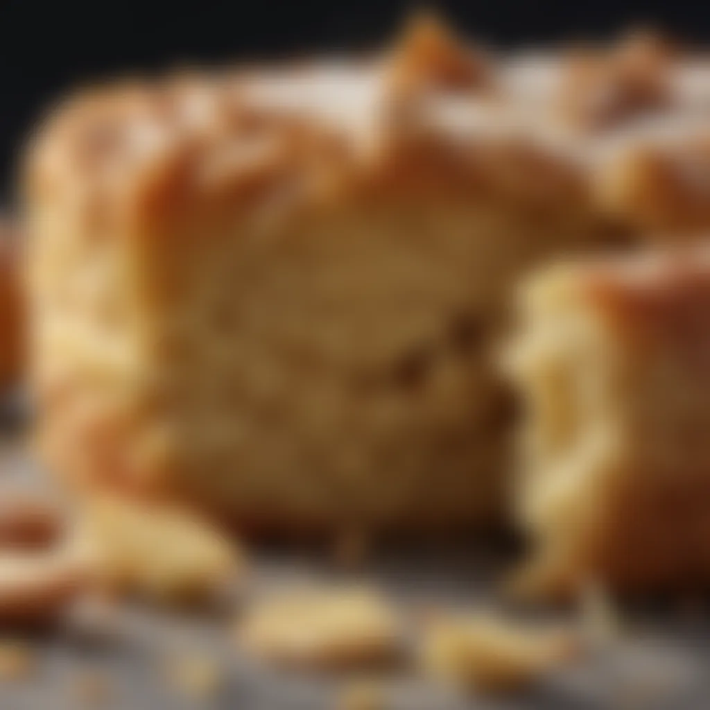 Close-up of the golden-brown crumbly crust of the Apfelkuchen