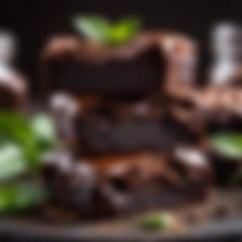 Decadent Chocolate Brownies with ABV Herb Garnish