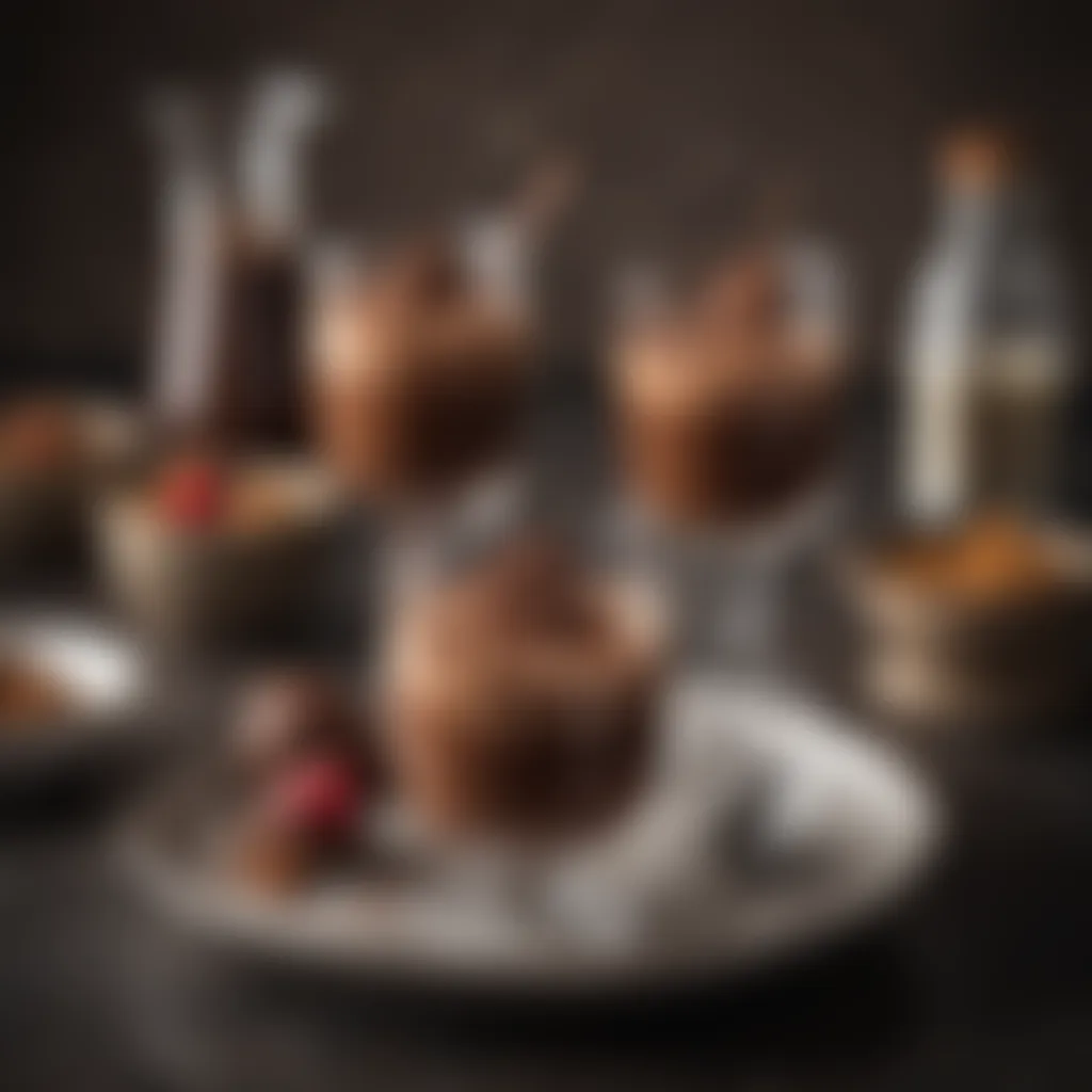 Decadent chocolate mousse in elegant glassware