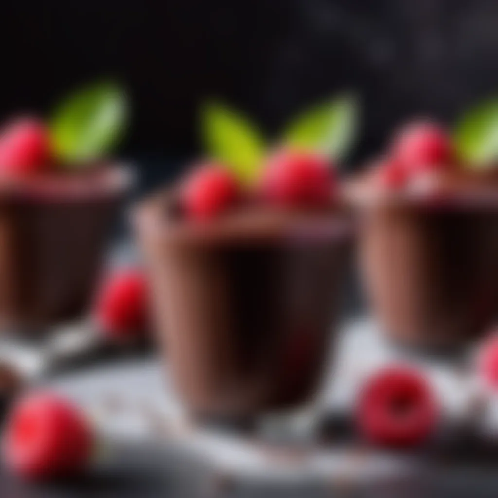 Decadent Chocolate Pudding Cups with Fresh Raspberry Garnish