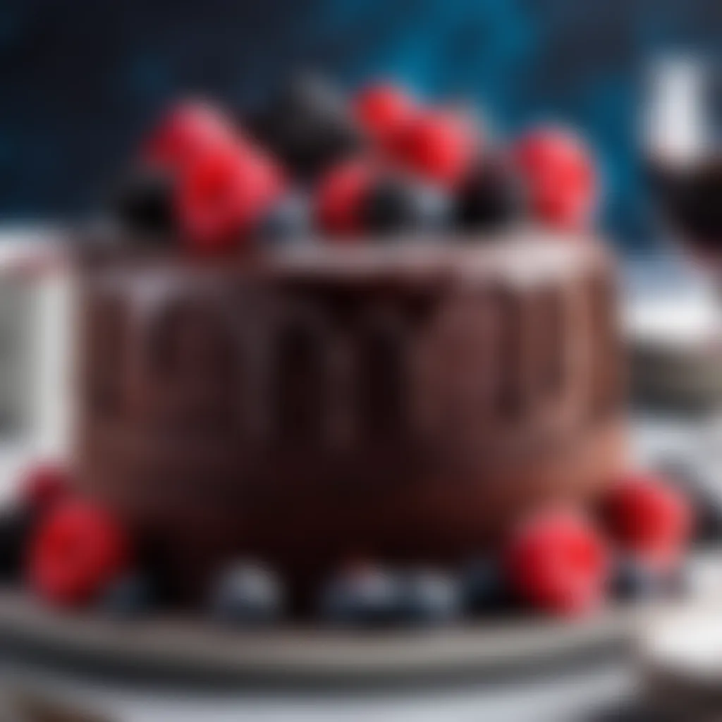 Decadent Chocolate Sponge Cake Garnished with Berries