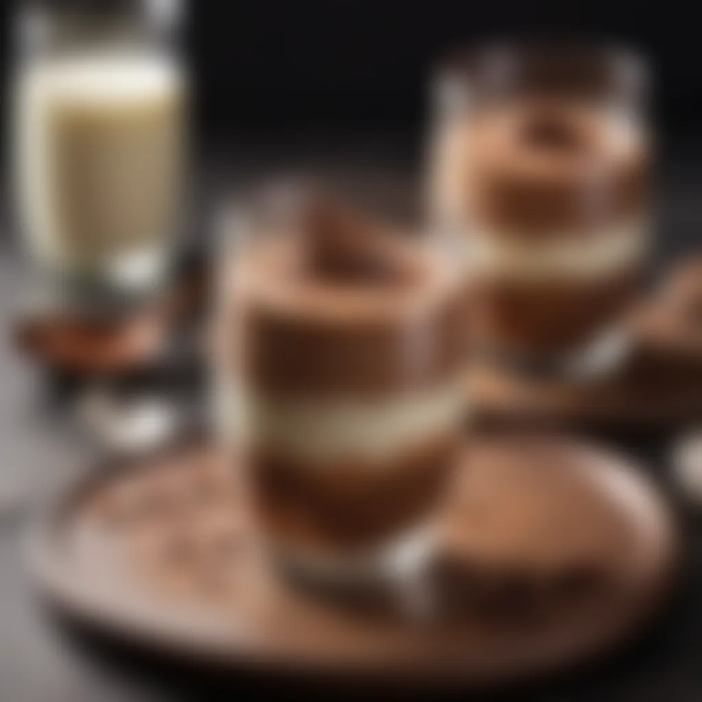 Elegant Glass Presentation of Decadent Coconut Milk Chocolate Mousse Decadent Coconut Milk Chocolate Mousse in Elegant Glass