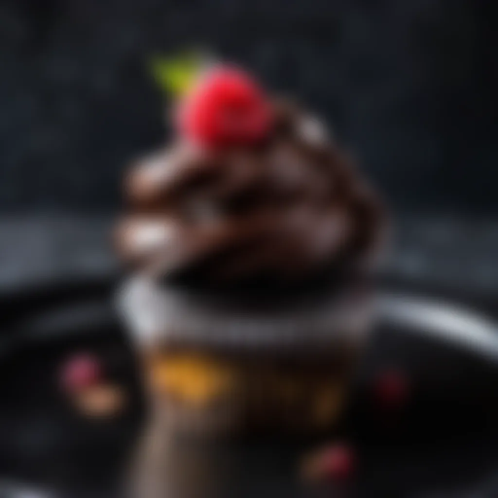 Decadent Dark Chocolate Cupcake with Raspberry Compote