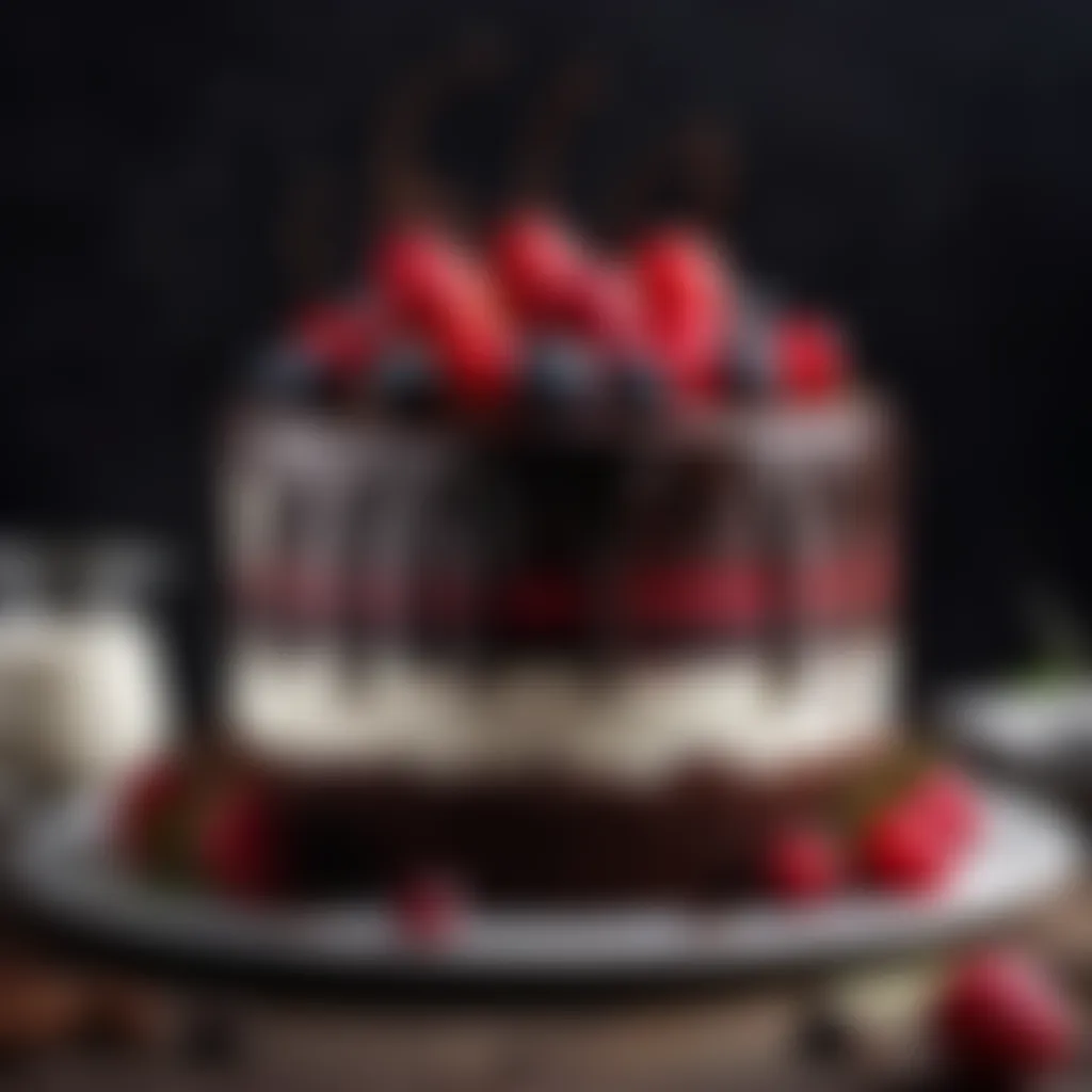 Elegant Garnish on Black Forest Cake