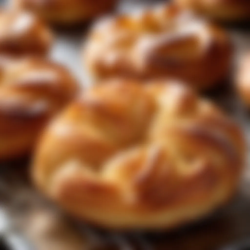 Flaky texture of freshly baked kouign amann