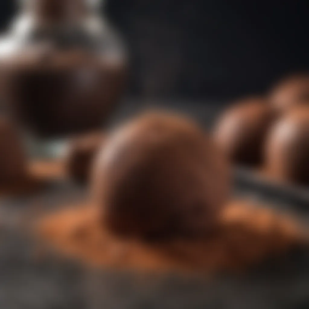 Decadent Rum Truffles Recipe - Cocoa Powder Dusting