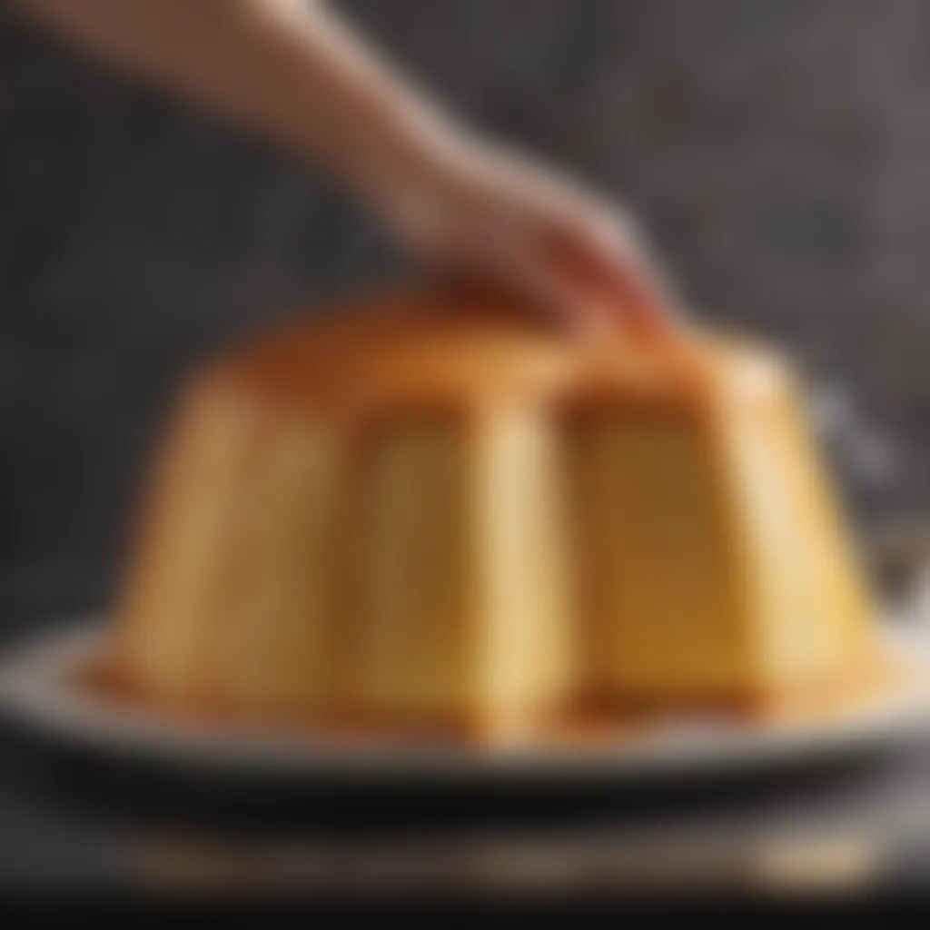 Exquisite sponge cake batter being delicately folded