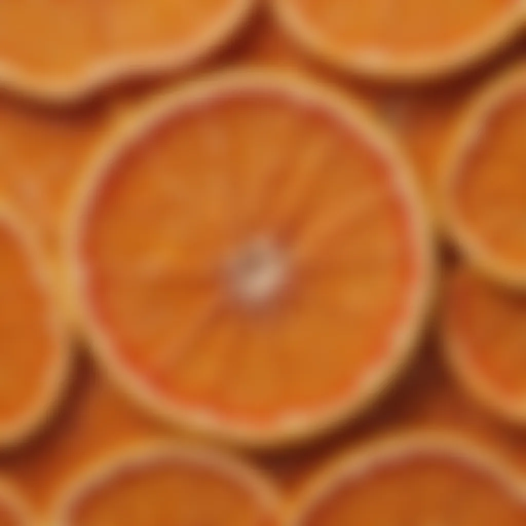 Sumo orange cross-section revealing intricate pulp patterns