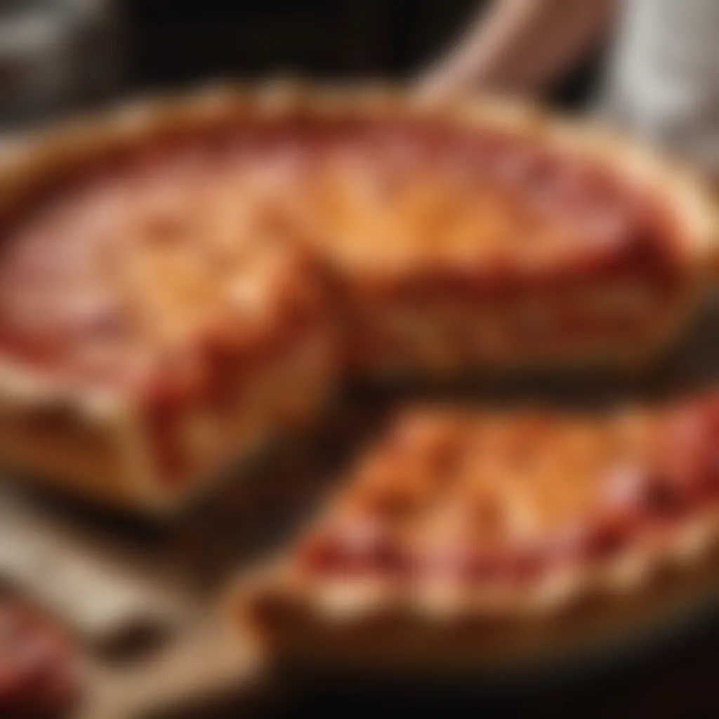 Deep-Dish Crust of Chicago Style Pizza