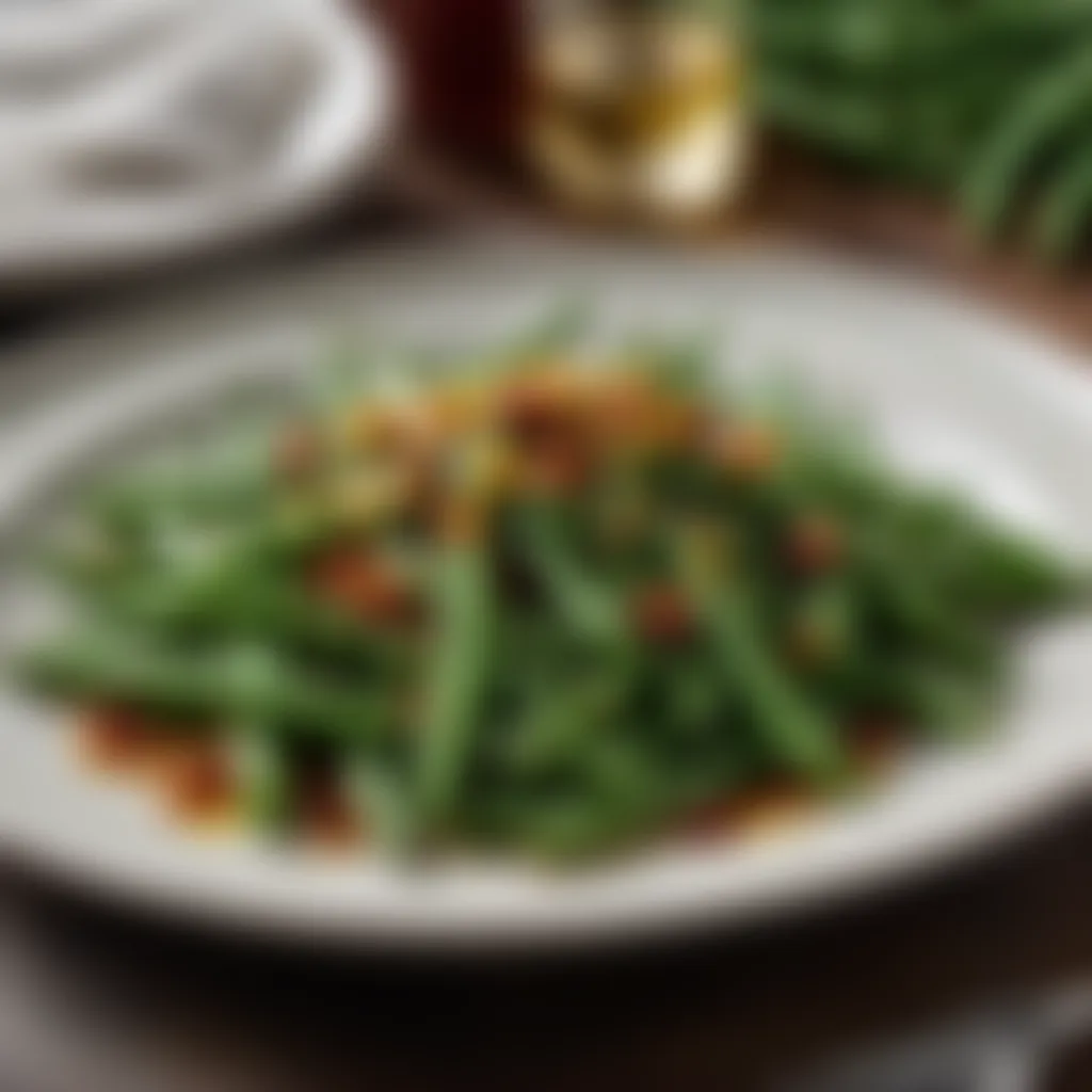 Plated green beans dish