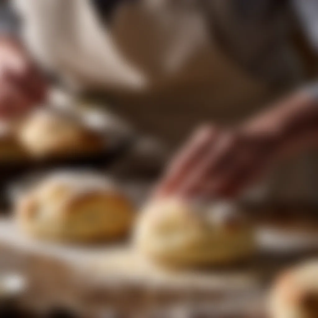 Scone dough being delicately kneaded