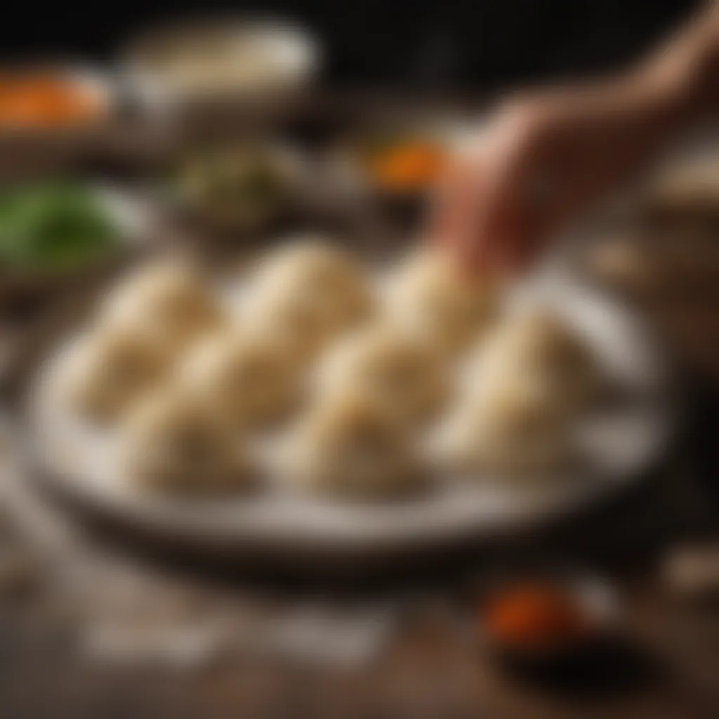 Delicate dough preparation for Punjabi momos