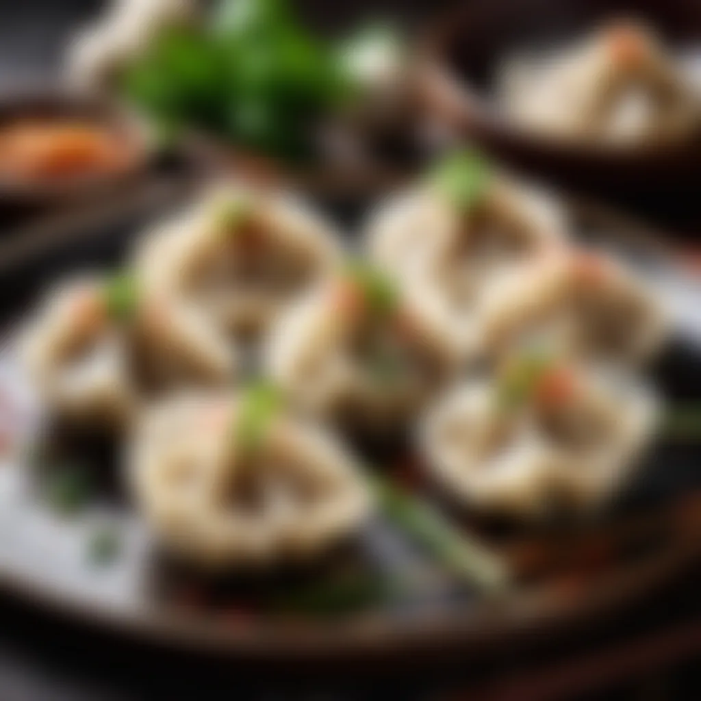 Artistic Presentation of Asian Dumplings