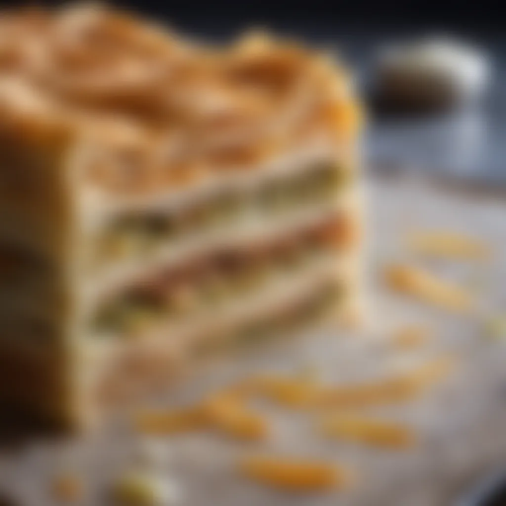 Delicate layers of phyllo dough